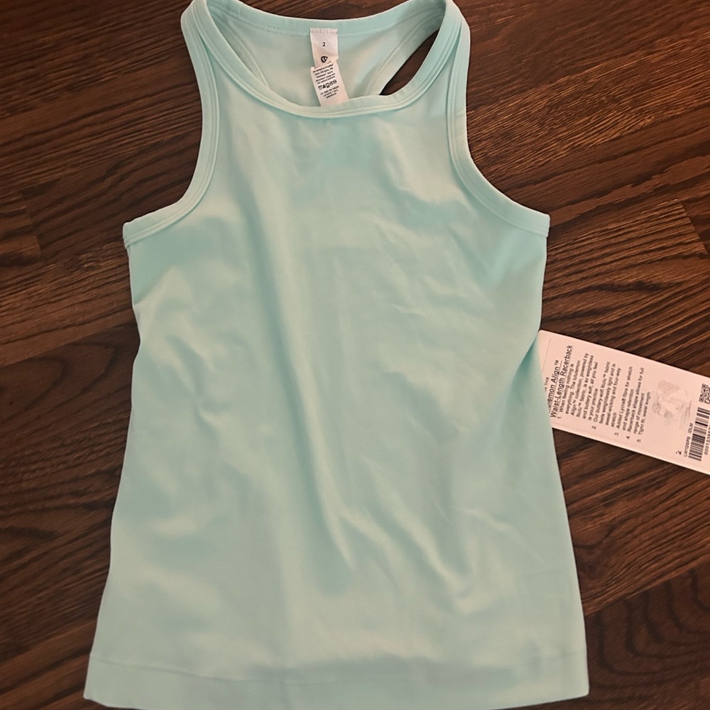 lululemon Align™ Waist-Length Racerback Tank Top

Beautiful aqua color
